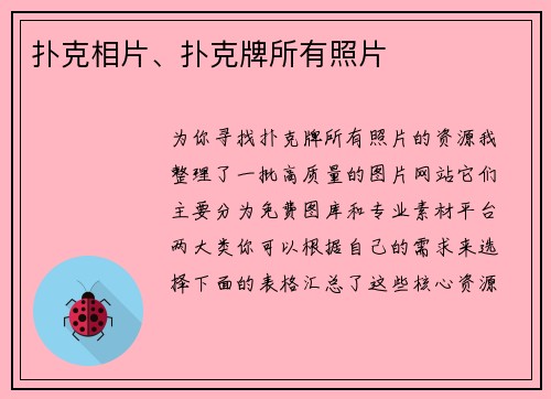 扑克相片、扑克牌所有照片